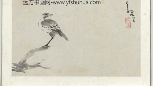清朱耷写生册山鸟枯槎.jpg