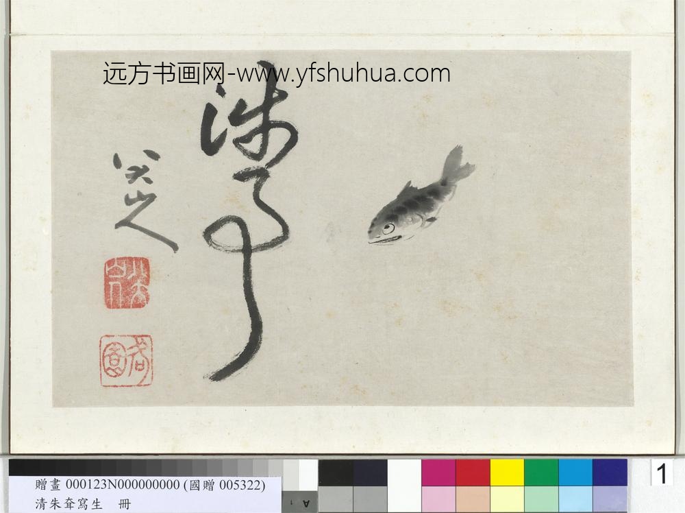 清朱耷写生册鱼