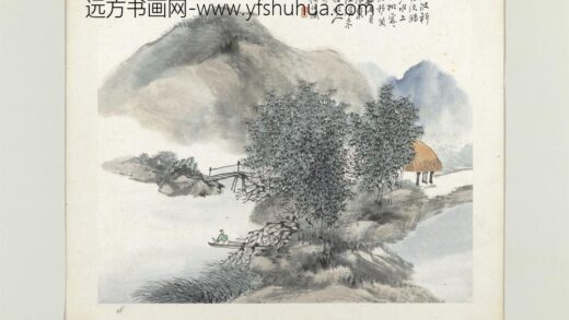 清杨伯润山水册湖波新长没鸥沙.jpg