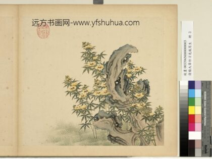清杨大章仿刁光胤写生册秋葵奇石.jpg