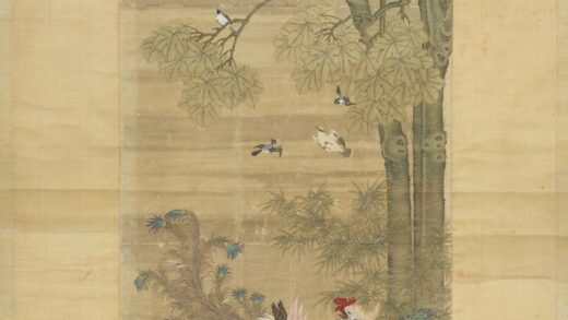 清杨大章画凤凰梧桐轴.jpg