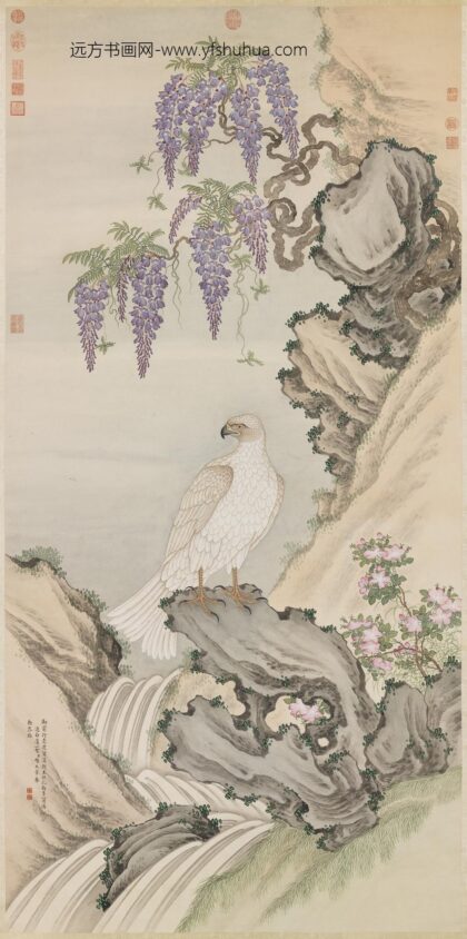 清杨大章画白鹰轴.jpg