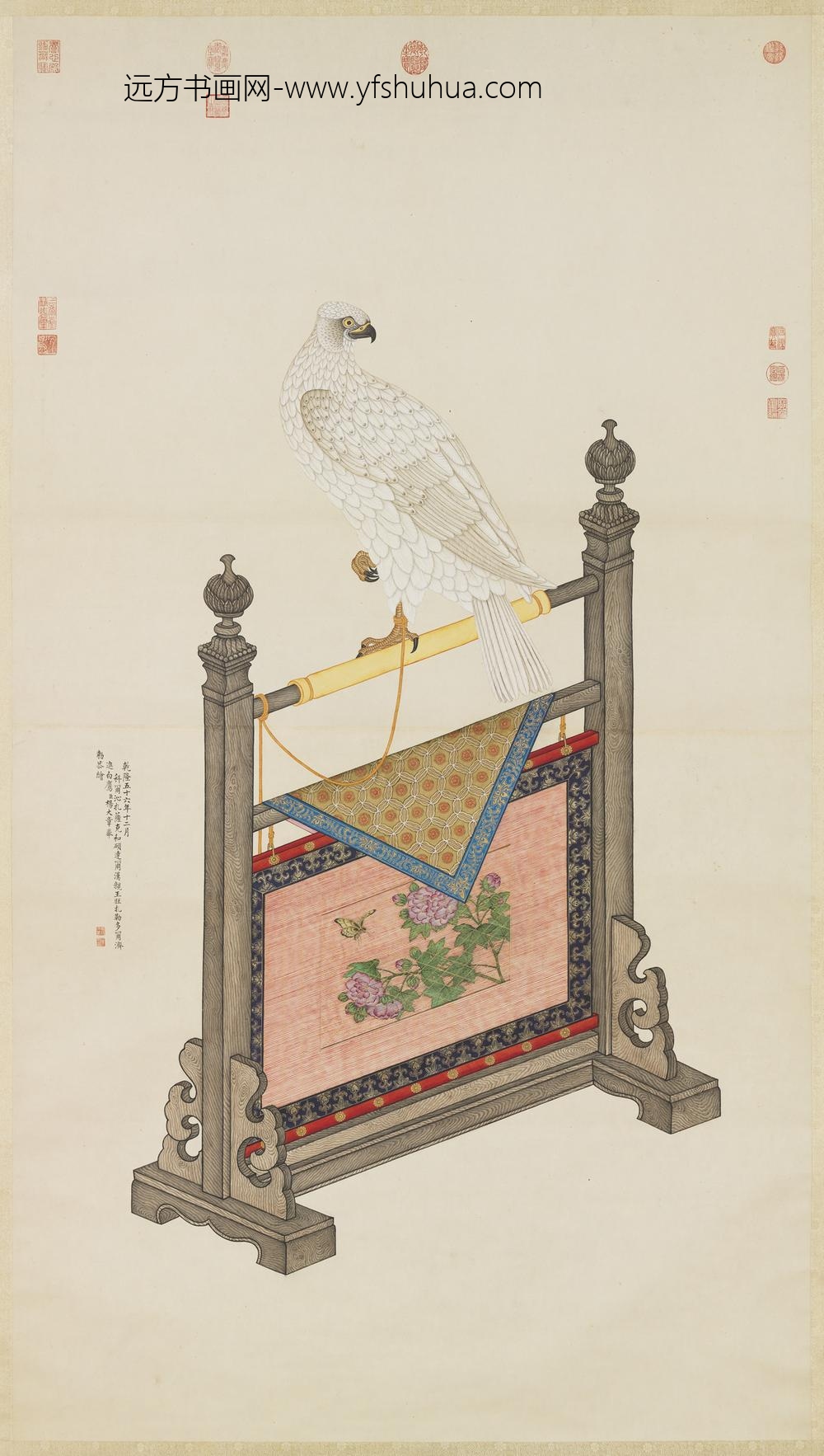 清杨大章画白鹰轴