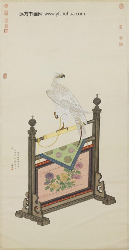 清杨大章画白鹰轴.jpg