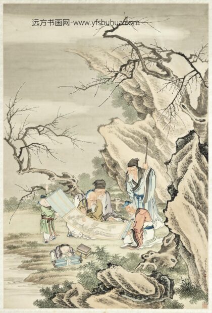 清杨大章默林评画轴.jpg