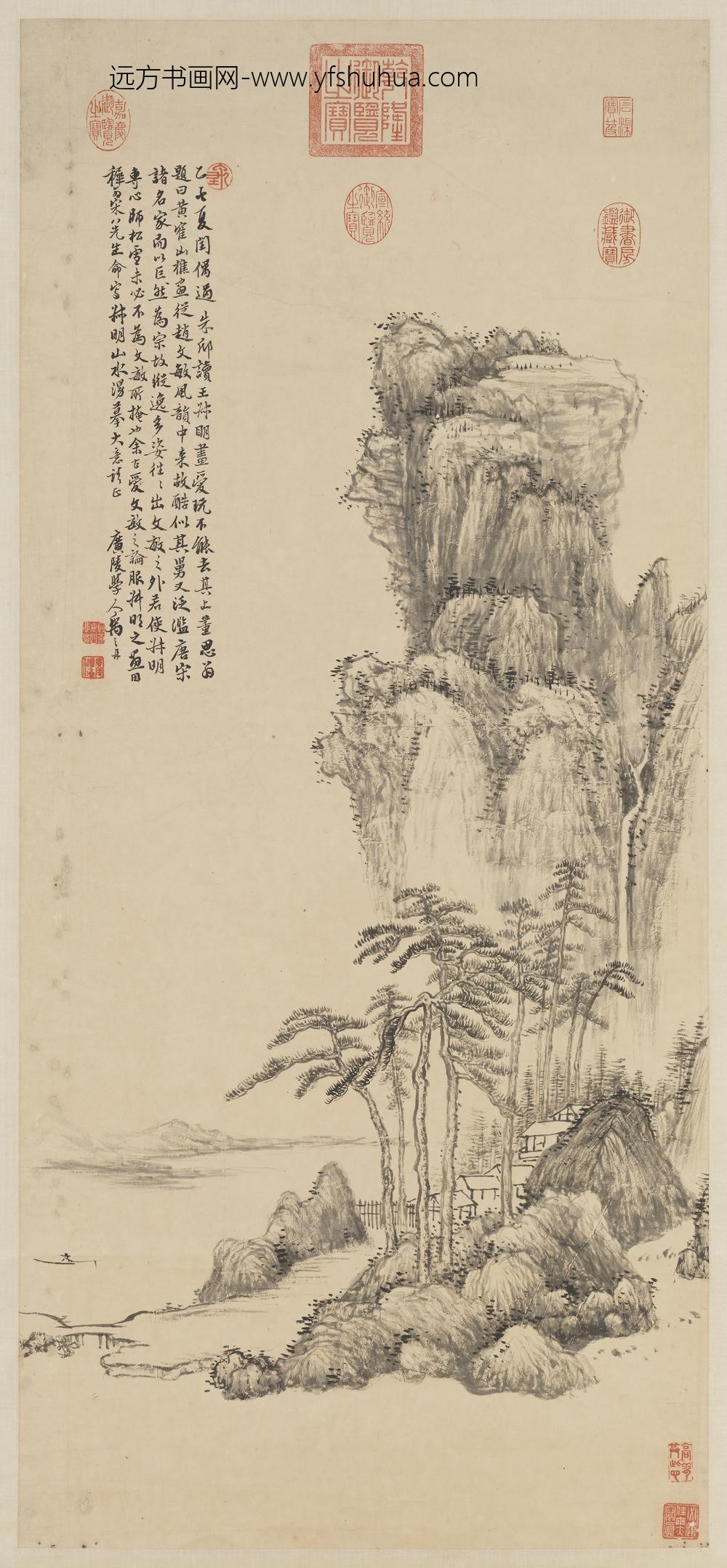 清禹之鼎山水轴