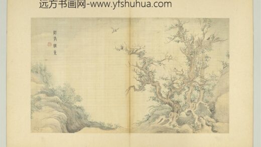 清萧云从临马和之陈风图册防有鹊巢.jpg