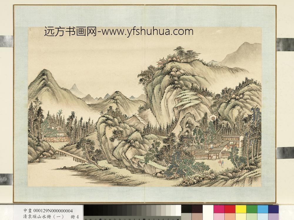 清袁瑛山水册（一）翠巘结庐