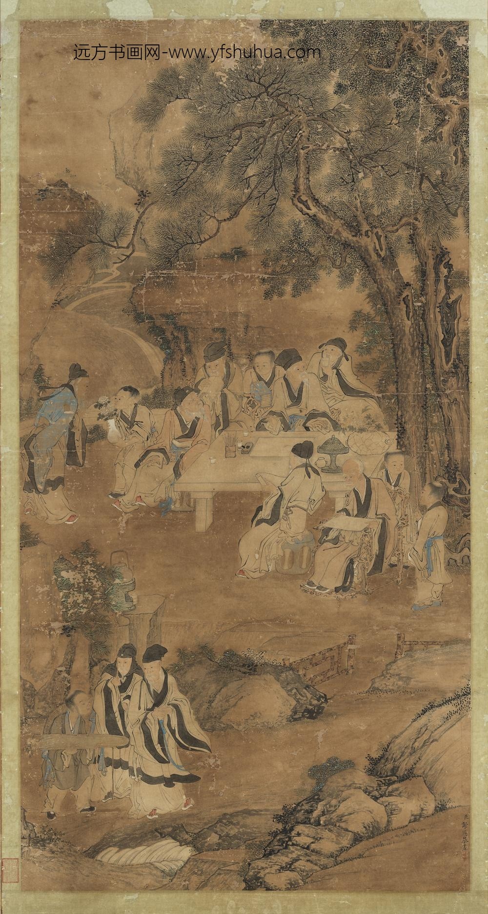 清谢遂画人物轴