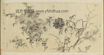 清邹一桂写生花卉轴.jpg