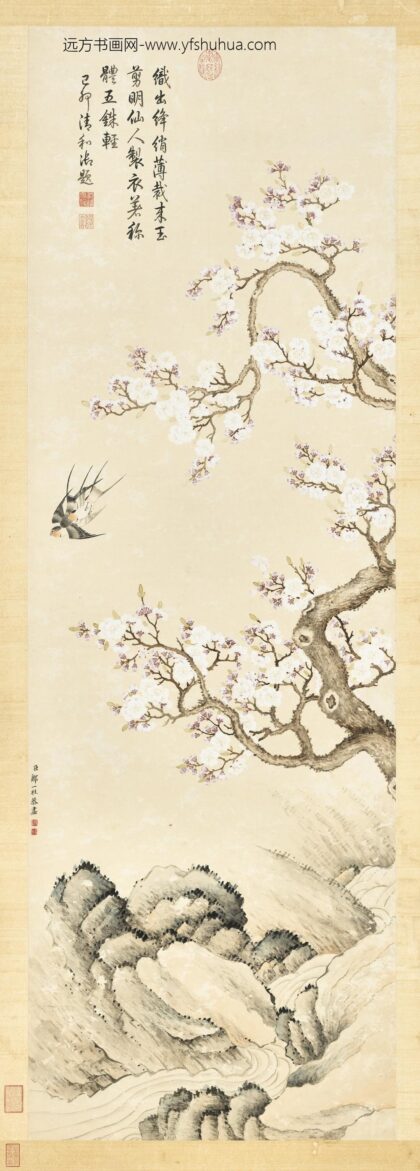 清邹一桂杏花双燕轴.jpg