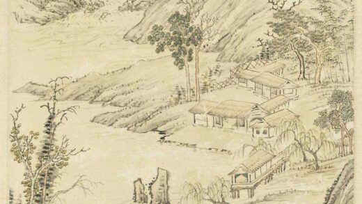 清邹一桂溪村秋色轴.jpg