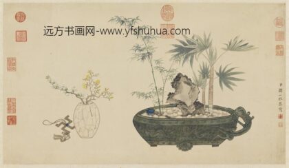 清邹一桂画盎春生意轴.jpg