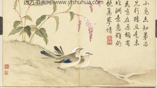 清邹一桂画花鸟册红蓼鹡鸰.jpg