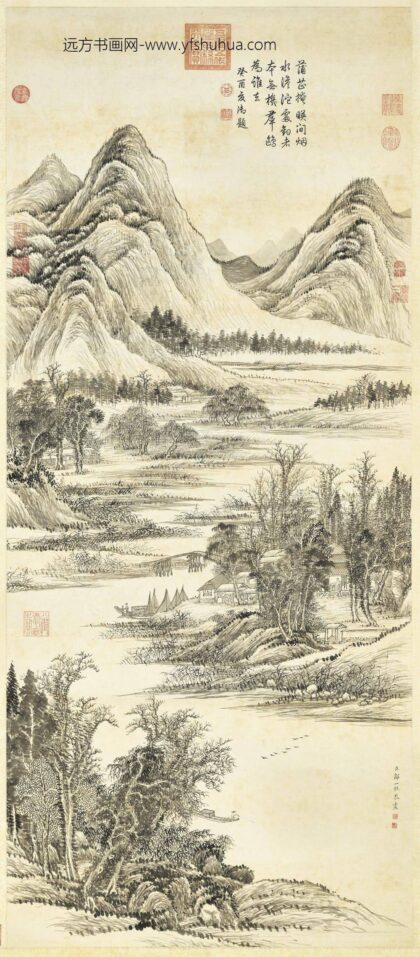 清邹一桂画蒲芷群鸥轴.jpg