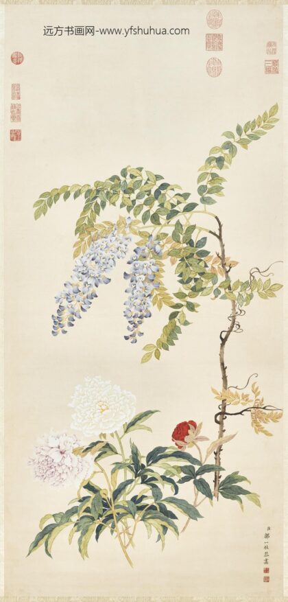 清邹一桂画藤花芍药轴.jpg