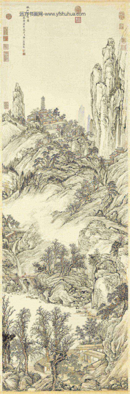 清邹一桂秋山萧寺轴.jpg