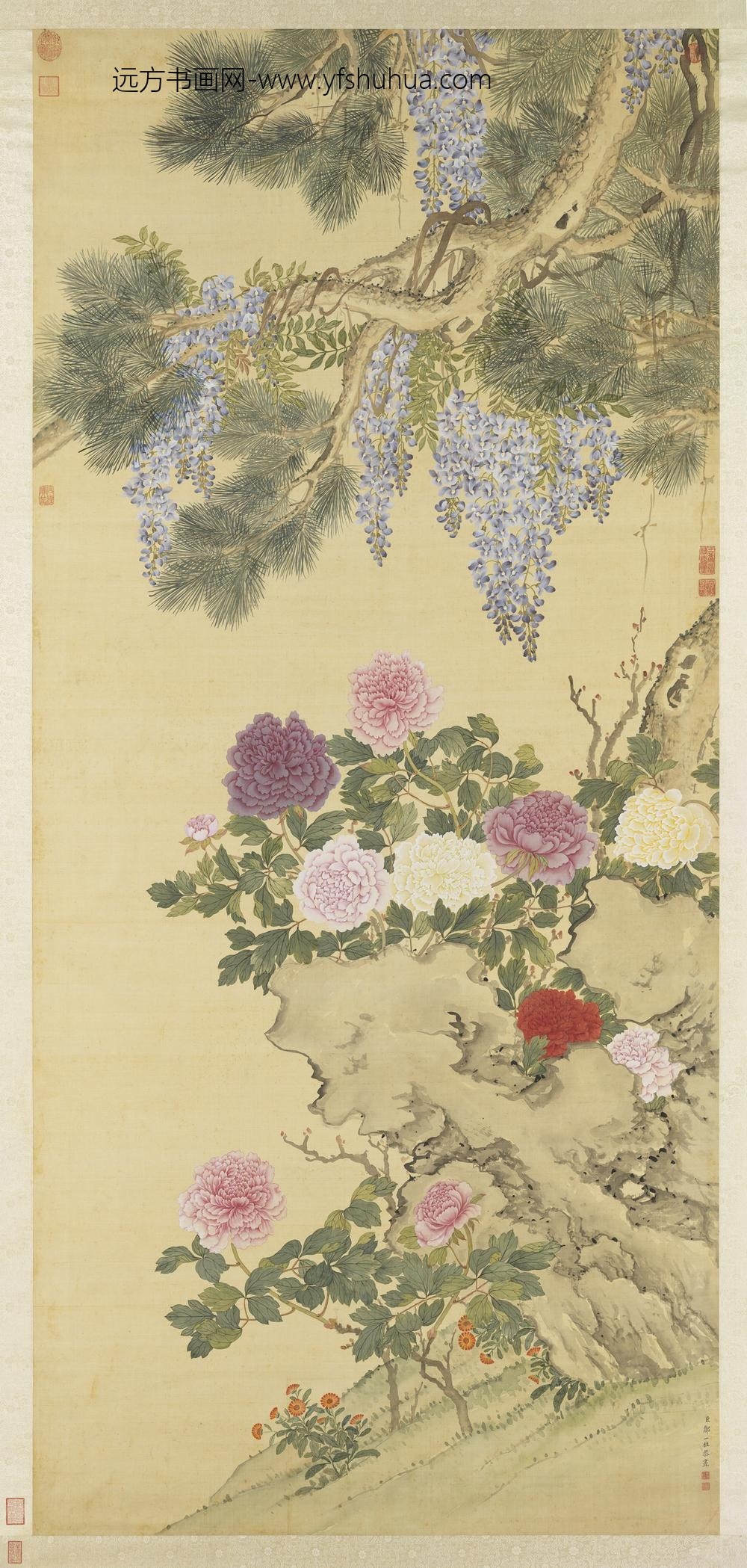 清邹一桂花卉轴