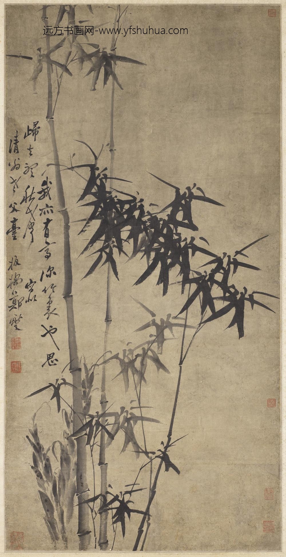 清郑燮墨竹轴清郑燮墨竹轴