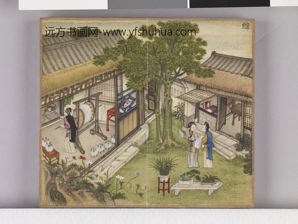 耕织图诗「织三」拓本 ()