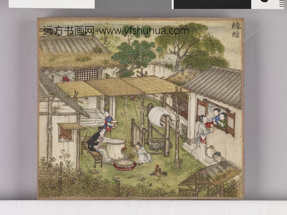 耕织图诗「织三」拓本 ()