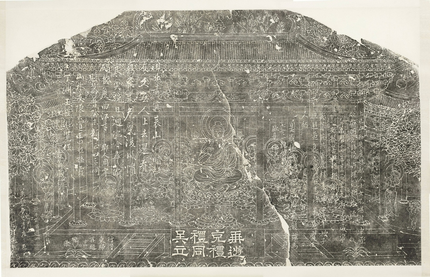 大雁塔西門楣線刻畫