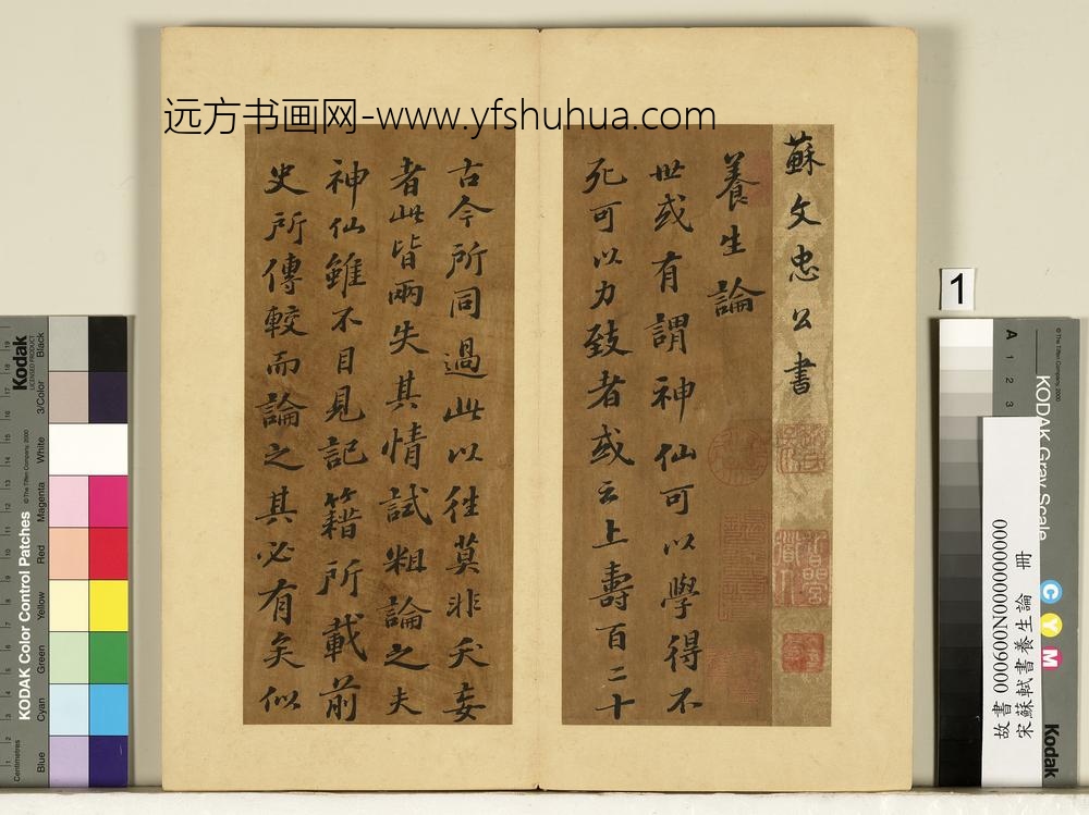 宋苏轼书养生论真迹册-