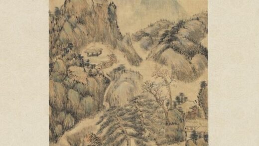 山水二屏图轴橅麓台松山隐居图.jpg