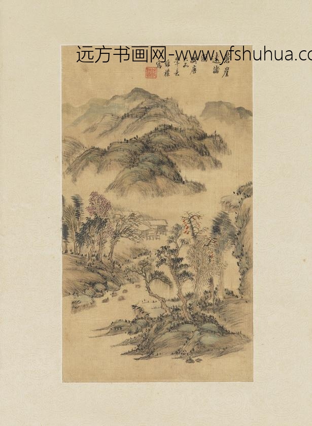 山水二屏图轴苍崖远渚图