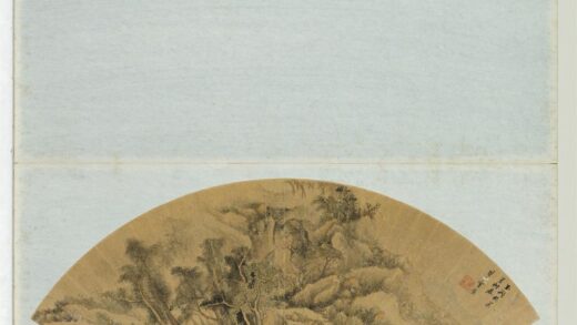 明人画扇册明董其昌玉洞桃花.jpg
