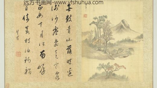 明董其昌书画册册荒村落照.jpg