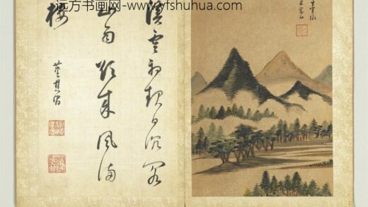 明董其昌书画合璧册白云拥树.jpg