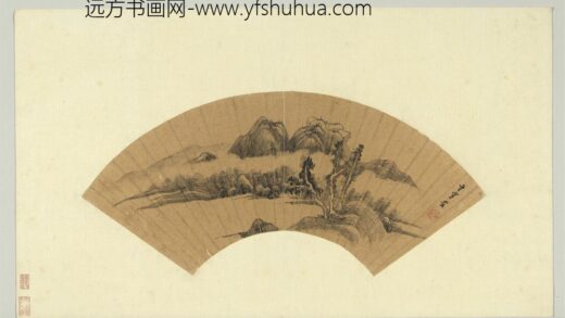 明董其昌便面画册册云拥山腰.jpg