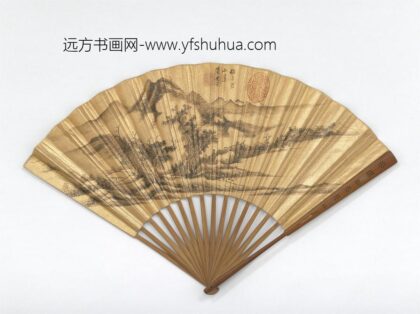 明董其昌画仿巨然山水并自书七言律诗成扇 1.jpg