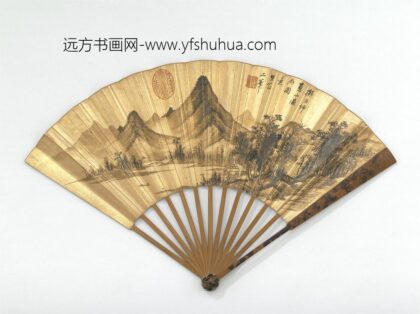 明董其昌画夏山过雨并自书七言律诗成扇 1.jpg