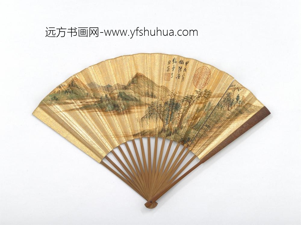 明董其昌画山水并自书临韭花帖