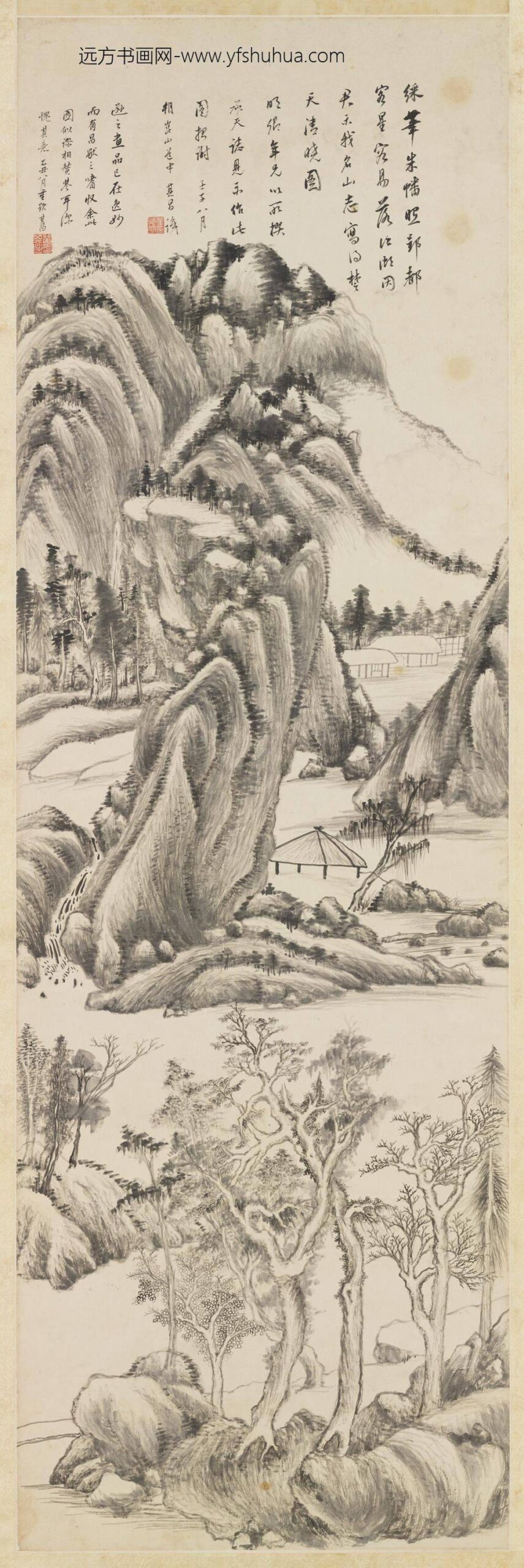 明董其昌画山水轴