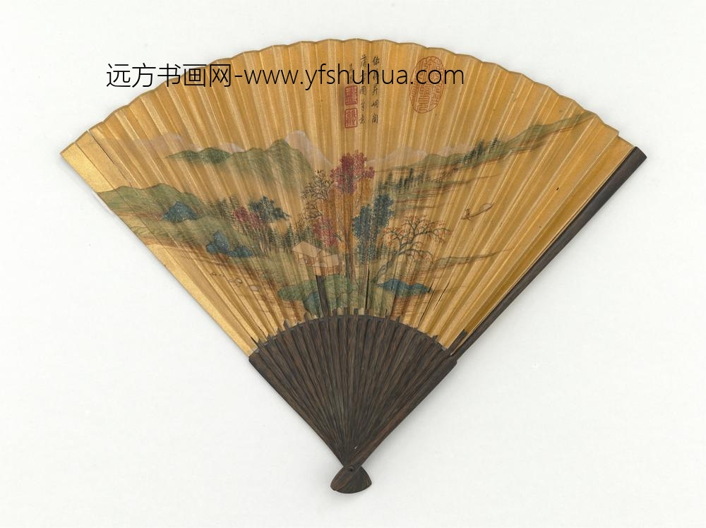 明董其昌画峒关蒲雪成扇