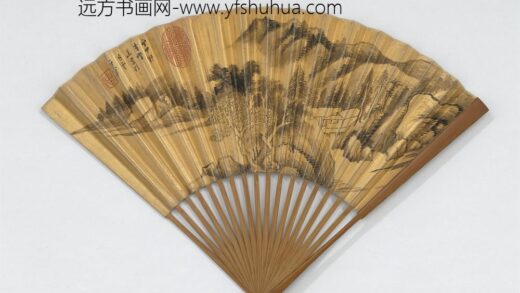 明董其昌画幽径白云并自书五言律诗成扇 1.jpg