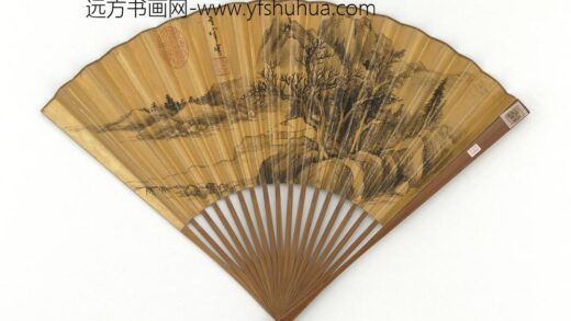 明董其昌画枯林茆屋成扇 1.jpg