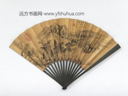 明董其昌画横林流水并自书五言律诗成扇 1.jpg