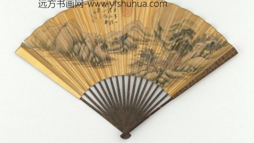 明董其昌画溪山积雪成扇 1.jpg