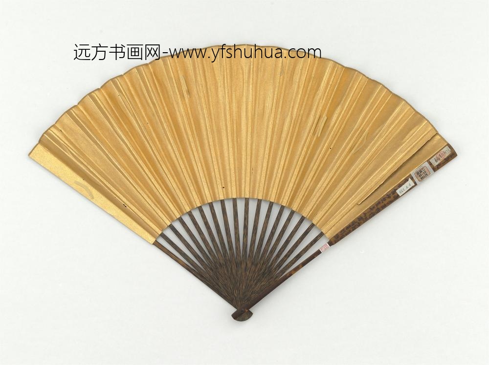 明董其昌画溪山积雪成扇