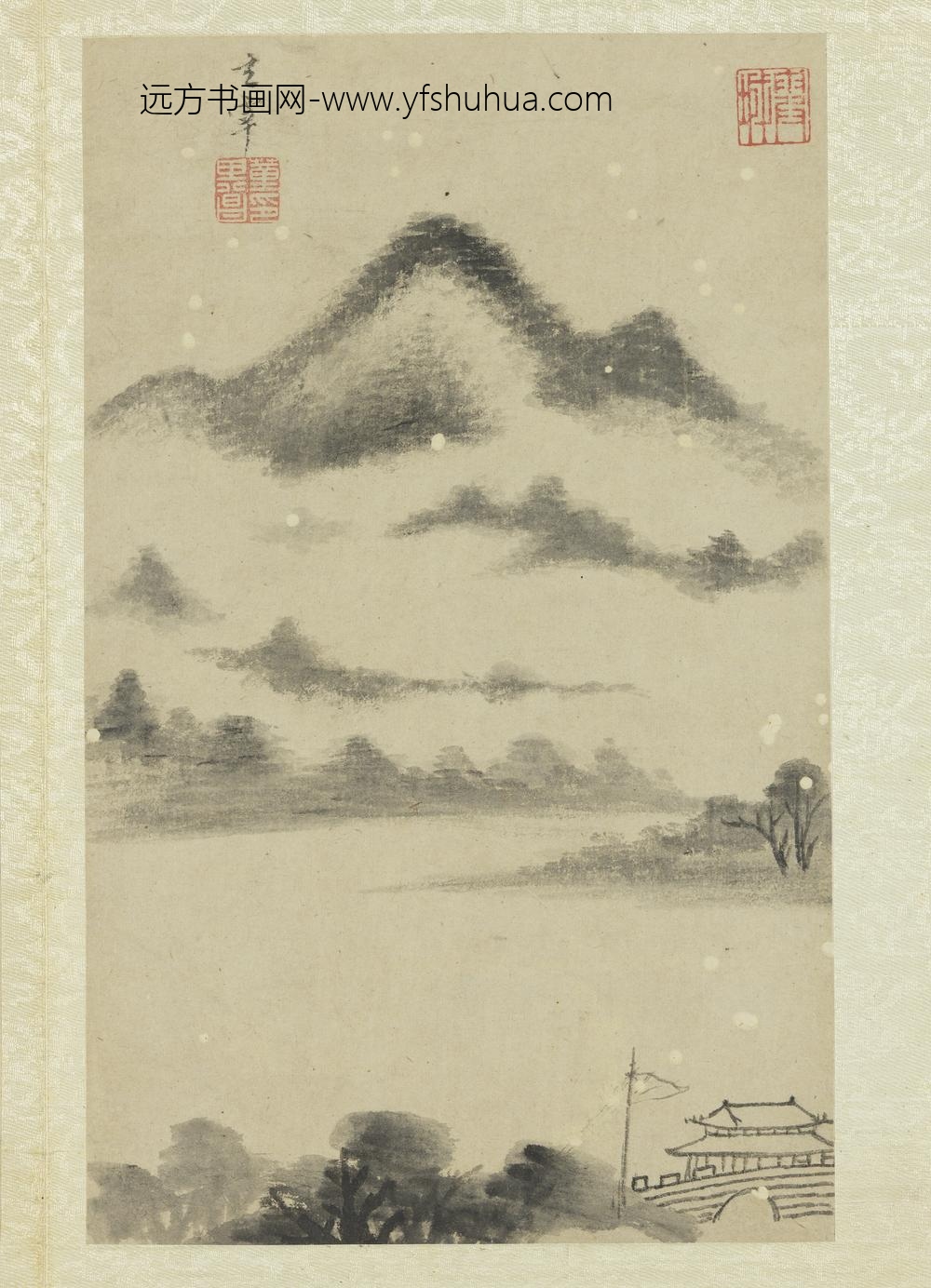 明董其昌画舟行十景册夏云在望