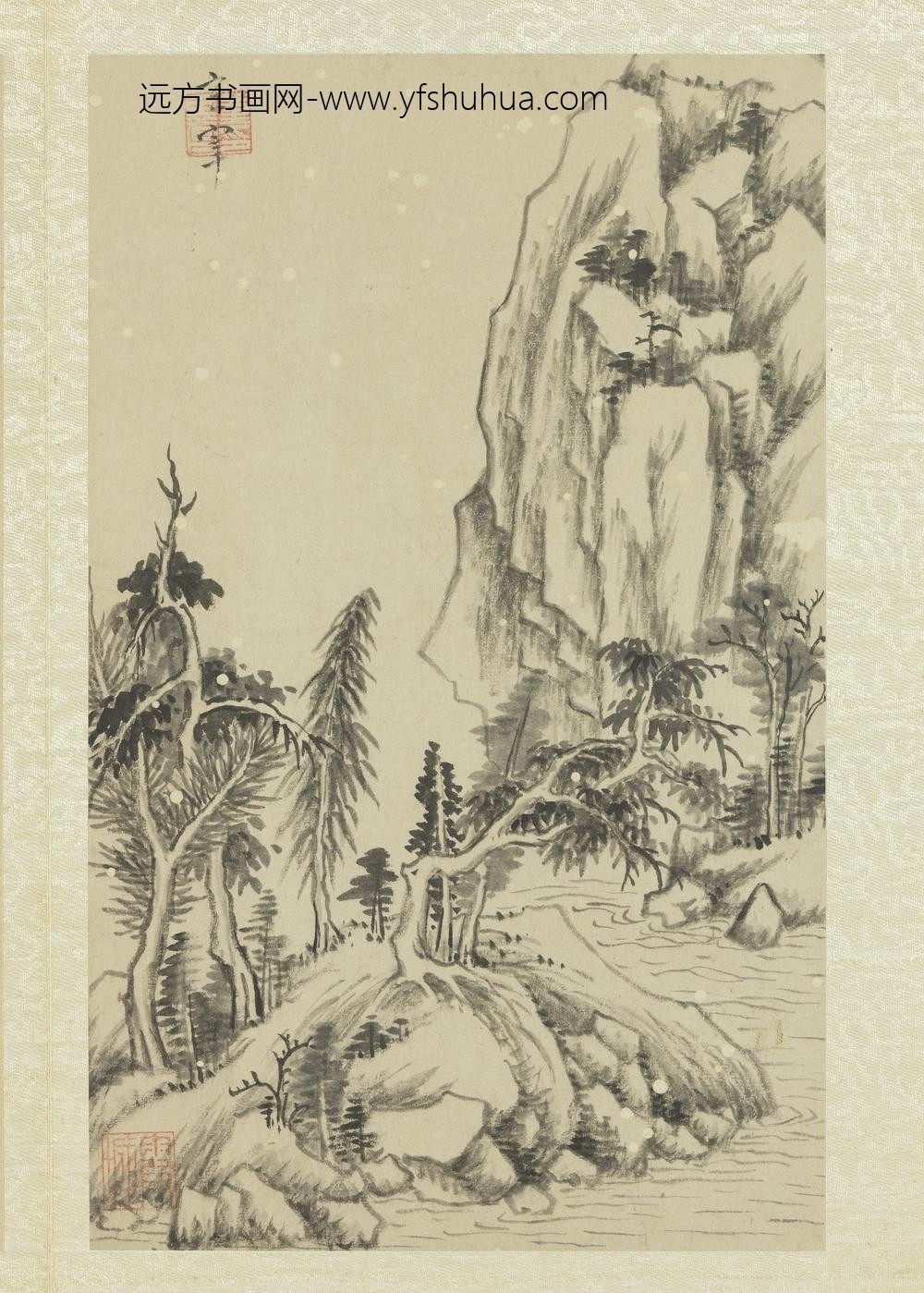 明董其昌画舟行十景册夏日垂阴