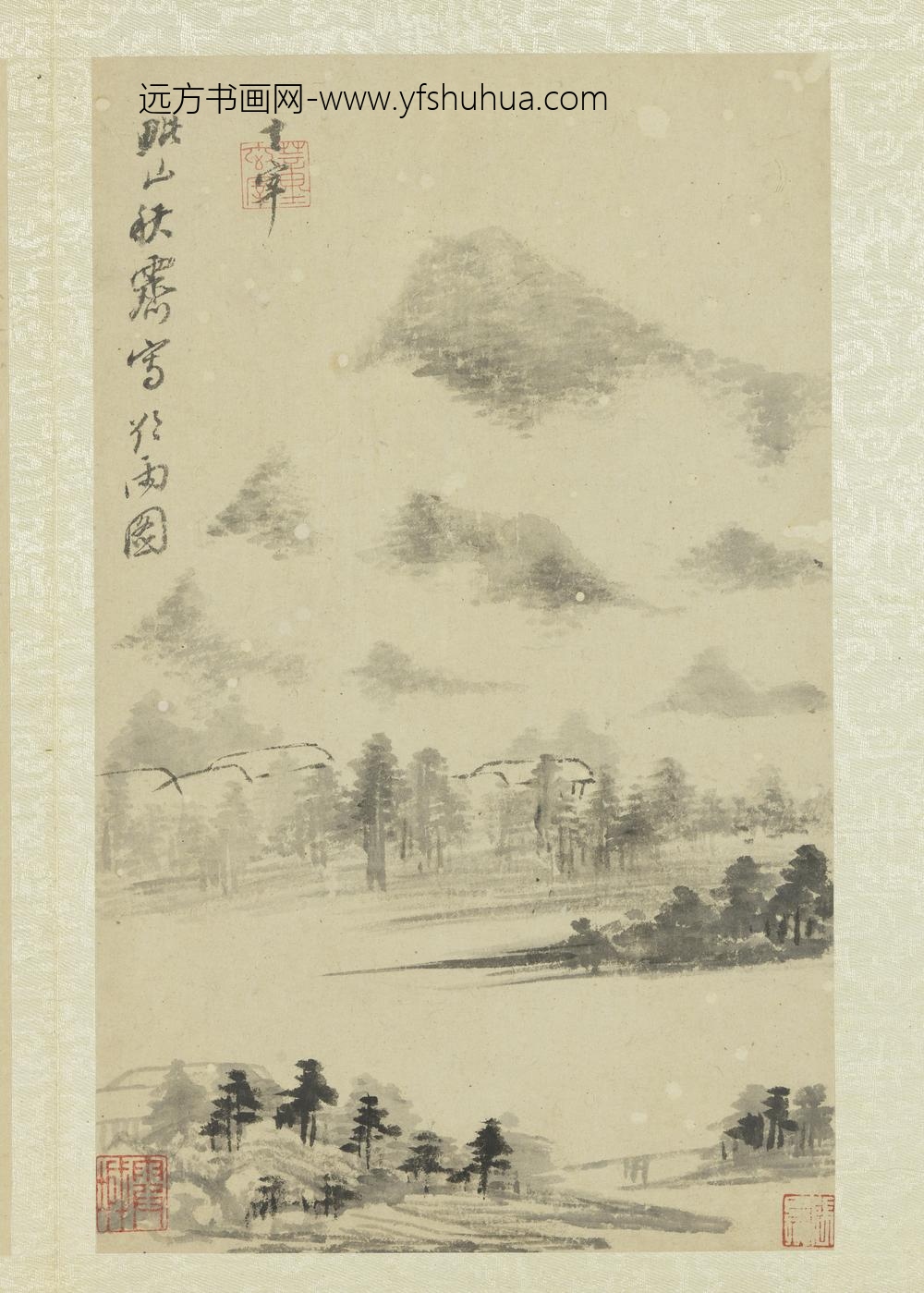 明董其昌画舟行十景册毗山欲雨