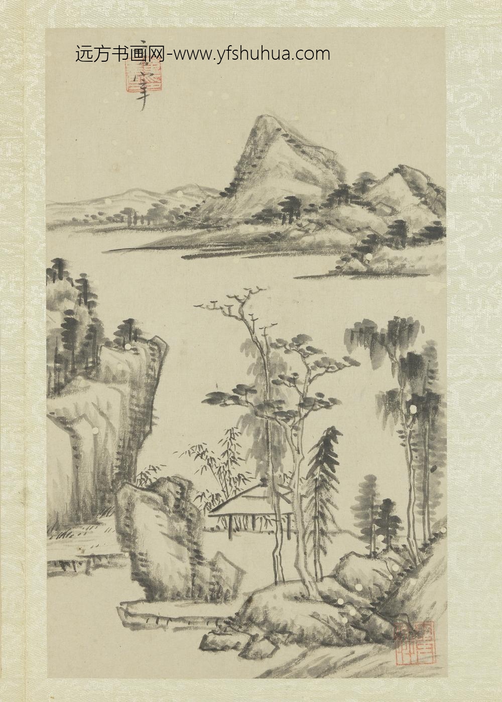 明董其昌画舟行十景册竹亭树石