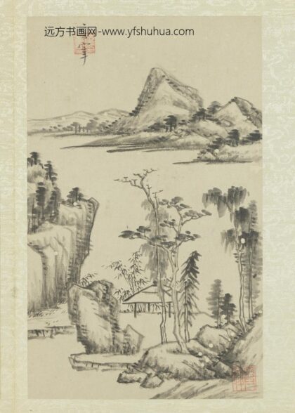 明董其昌画舟行十景册竹亭树石.jpg
