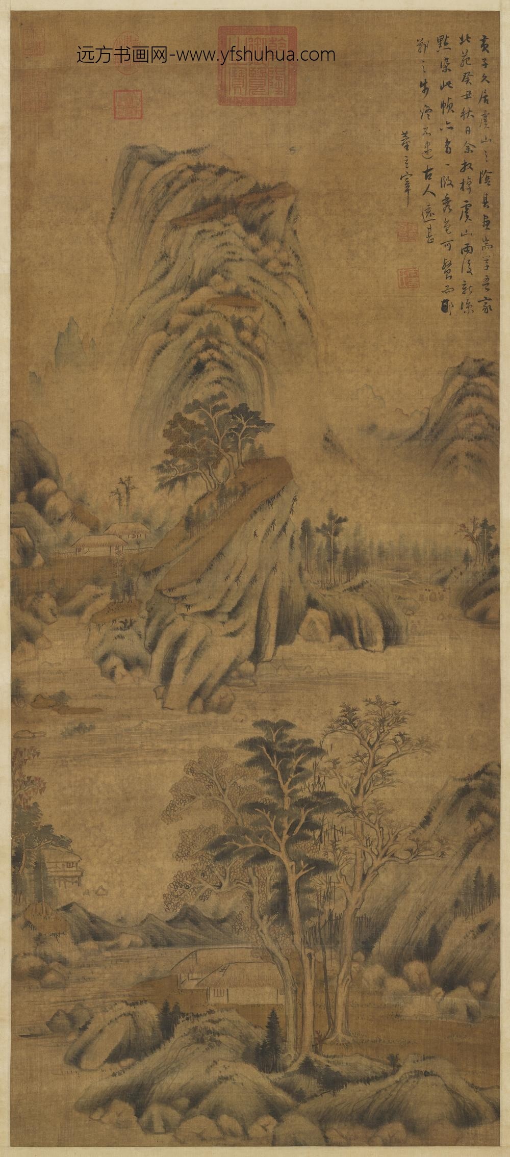 明董其昌虞山雨霁轴