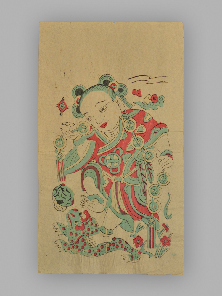 江苏苏州桃花坞木版年画_刘海戏金蟾